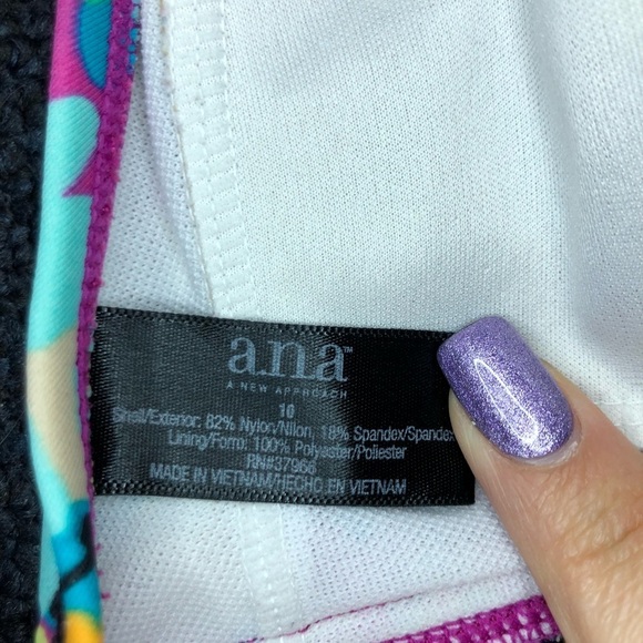 ANA A New Approach Black & Multi-Colored Floral Bikini Size 10 - Picture 8 of 13